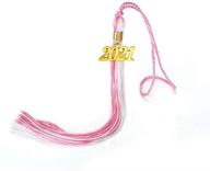 lewote 2021 graduation tassel: pink/white with gold 2021 year charm - perfect for grad caps or souvenirs logo