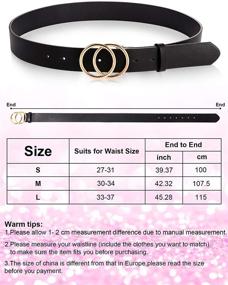 img 3 attached to 👗 Double Buckle Leather Belts for Women's Accessories - Pieces