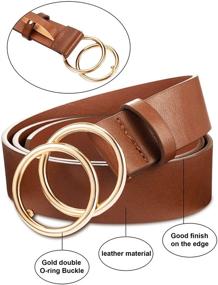 img 2 attached to 👗 Double Buckle Leather Belts for Women's Accessories - Pieces