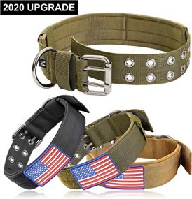 img 1 attached to 🐕 W/W Lifetime Tactical Dog Collar - 48MM Wide Army Grade Nylon Military Collars with Sturdy Metal Buckle Handle, Adjustable Velcro Area & American Flag Design - Ideal for Medium, Large, and XL Dogs