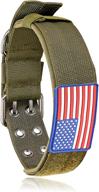 🐕 w/w lifetime tactical dog collar - 48mm wide army grade nylon military collars with sturdy metal buckle handle, adjustable velcro area & american flag design - ideal for medium, large, and xl dogs logo