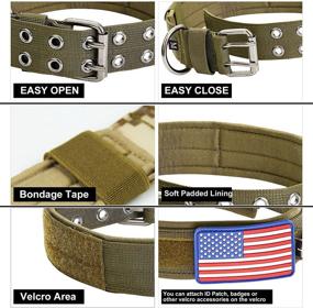 img 2 attached to 🐕 W/W Lifetime Tactical Dog Collar - 48MM Wide Army Grade Nylon Military Collars with Sturdy Metal Buckle Handle, Adjustable Velcro Area & American Flag Design - Ideal for Medium, Large, and XL Dogs