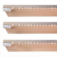 top-notch luz battery operated led under shelf lighting, wireless strip lights for kitchen under cabinet, shelves, under counter, closet, cordless click light, 3-pack, 40 inch, neutral white 4000k логотип