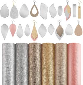 img 4 attached to 12-Piece Teardrop Earring Cutting Dies Set with Metal Earring Die Cuts Molds and 6 Faux Leather Sheets – Ideal for DIY Earring Making Crafts Supplies