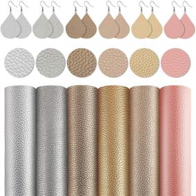 img 2 attached to 12-Piece Teardrop Earring Cutting Dies Set with Metal Earring Die Cuts Molds and 6 Faux Leather Sheets – Ideal for DIY Earring Making Crafts Supplies