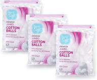 🔵 soft premium cotton balls, 100% pure cotton, highly absorbent - 200 count (pack of 3) logo
