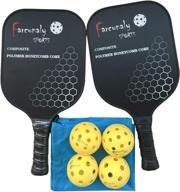 🏓 farcunaly pickleball paddle set: lightweight power honeycomb core paddle with composite surface and octagonal handle shape – sweat absorption and stitched grip – 4.125" handle size – includes 4 pickleballs логотип