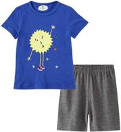 🩳 miss bei toddler boy clothes sets: stylish t-shirt & shorts 2-pack for kids summer outfits (2-7t) logo