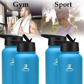 img 3 attached to 🥤 OSVAW Sports Insulated Water Bottle: 12oz/24oz/40oz Stainless Steel, Double Wall Vacuum Insulated, Sweat Proof Design for Hot or Cold Liquids