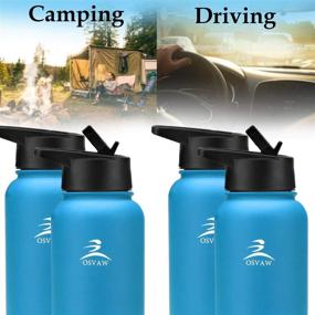 img 2 attached to 🥤 OSVAW Sports Insulated Water Bottle: 12oz/24oz/40oz Stainless Steel, Double Wall Vacuum Insulated, Sweat Proof Design for Hot or Cold Liquids