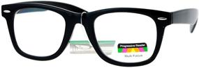 img 3 attached to 👓 SA106 Retro Horn Rim Multi 3 Presbyopia Progressive Reading Glasses