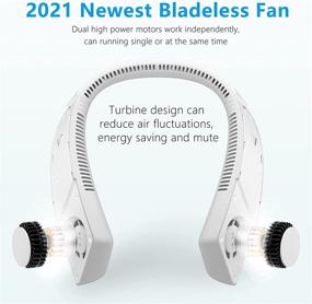 img 3 attached to MECORDS Bladeless Neck Fan 360° Cooling - Type-C Rechargeable Personal Fan for Hands-Free Portability in Outdoor, Indoor, Sports, Travel, and Office - White & Grey