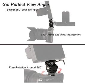 img 2 attached to 📸 Enhance Your Photography with the DSLR Camera Field Monitor Mount Holder - Perfect for 5 inch and 7 inch Monitors, Featuring 360° Swivel and 180° Tilt for Video Shooting and Photography Accessories