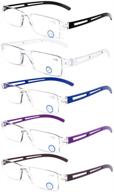 doovic 5 pack blue light blocking reading glasses: combat eyestrain and protect eyes from computer screens - 1.5 magnification logo