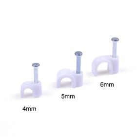 img 1 attached to 🔗 BCP Pack of 100 White Color Round Cable Staple Clip With Steel Nail: Organize and Secure Cables with 5MM White Color Clamps