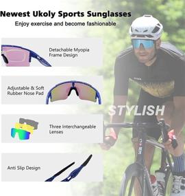 img 1 attached to 🕶️ Ultimate Performance: UKOLY Cycling Sunglasses for Men and Women - 3 Interchangeable Polarized Lens, Baseball Sports Sunglasses