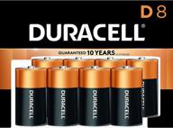 🔋 duracell - щелочные батареи coppertop d - долговечные, универсальные батареи d для дома и бизнеса - 8 штук, упаковка с застежкой. логотип