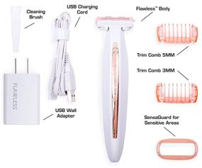 img 3 attached to 🌸 Rechargeable White/Rose Gold Ladies Shaver and Trimmer by Finishing Touch Flawless Body