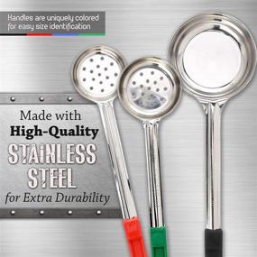 img 1 attached to 🍴 Stainless Steel Portion Control Serving Utensils - Set of 8 - Different Colors and Sizes - Long Handles