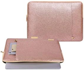 img 3 attached to 🌸 MOSISO 13-13.3 inch MacBook Sleeve: Rose Gold PU Leather Vertical Style Padded Waterproof Case for MacBook Air, Pro, Surface Laptop, Notebook Computer