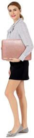 img 1 attached to 🌸 MOSISO 13-13.3 inch MacBook Sleeve: Rose Gold PU Leather Vertical Style Padded Waterproof Case for MacBook Air, Pro, Surface Laptop, Notebook Computer