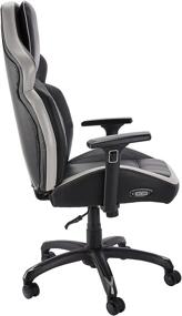 img 2 attached to 🪑 Grey Amazon Basics Ergonomic Gaming Chair with Bluetooth Speakers, Built-in Mic, and Push-Button Height Control