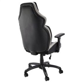 img 1 attached to 🪑 Grey Amazon Basics Ergonomic Gaming Chair with Bluetooth Speakers, Built-in Mic, and Push-Button Height Control