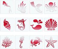 🐚 cinpiuk 12pcs sea creatures stencils 5 inch: seashell, mermaid, starfish, coral - painting templates for diy art crafts, scrapbooking, and cardmaking logo