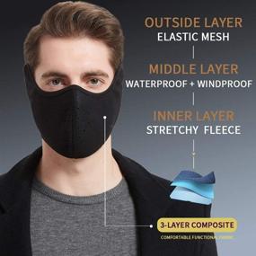 img 1 attached to 🧣 Windproof Half Face Mask with Earflap for Outdoor Sports - Winter Fleece Face Mask for Men and Women