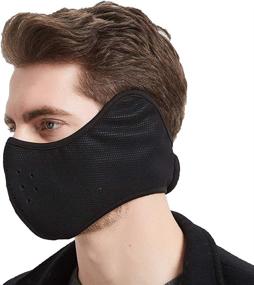 img 3 attached to 🧣 Windproof Half Face Mask with Earflap for Outdoor Sports - Winter Fleece Face Mask for Men and Women