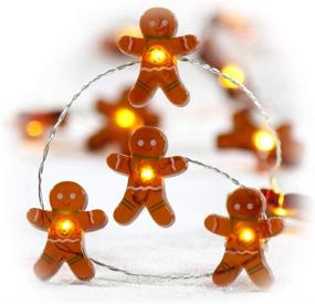 img 4 attached to 🎄 Impress Life Gingerbread Man Christmas Festival String Lights: 10 ft Copper Wire, 40 Dimmable LEDs with Remote for Indoor/Outdoor Decor, Home, Wedding, DIY Parties