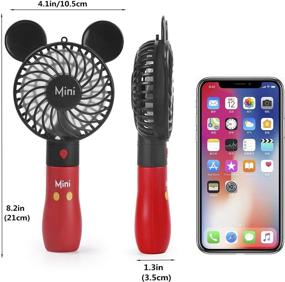 img 3 attached to 🌬️ Orapink Cartoon Handheld Fan - Portable USB Rechargeable Fan with 3 Speed Adjustment, Battery Operated Mini Electric Fan for Home Office Travel - Desk and Desktop Fans