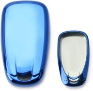 🔑 high-quality chrome finish blue tpu key fob protective cover case for chevrolet camaro cruze spark volt 2016-up, malibu bolt sonic trax 2017-up, and more logo
