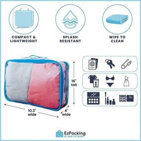 img 1 attached to 🧳 Turquoise Large Clear Travel Packing Cube - See-Through PVC Storage Organizer for Suitcase