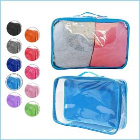 img 3 attached to 🧳 Turquoise Large Clear Travel Packing Cube - See-Through PVC Storage Organizer for Suitcase