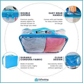 img 2 attached to 🧳 Turquoise Large Clear Travel Packing Cube - See-Through PVC Storage Organizer for Suitcase