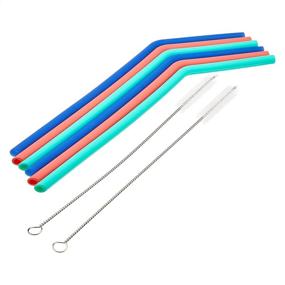 img 4 attached to 🥤 AmazonCommercial Silicone Straws with Cleaning Brushes - Bundle of (6) Reusable Straws and (2) Cleaning Brushes