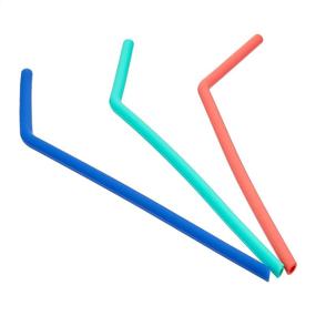 img 2 attached to 🥤 AmazonCommercial Silicone Straws with Cleaning Brushes - Bundle of (6) Reusable Straws and (2) Cleaning Brushes