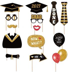 img 2 attached to 🎓 2021 Graduation Photo Frame Set with 14 Congrats Photo Booth Props - Large Size Decorations and Favors for Grad Class, Assembly Required