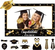 🎓 2021 graduation photo frame set with 14 congrats photo booth props - large size decorations and favors for grad class, assembly required logo