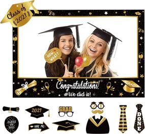 img 4 attached to 🎓 2021 Graduation Photo Frame Set with 14 Congrats Photo Booth Props - Large Size Decorations and Favors for Grad Class, Assembly Required