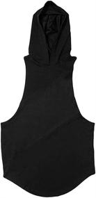 img 3 attached to Men's Sleeveless Hoodies for Gym Bodybuilding: ZUEVI Muscle Stringer Tank Tops