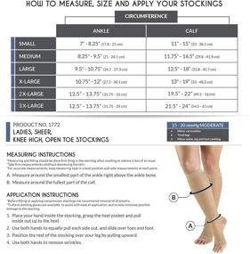 img 3 attached to 🧦 Truform Sheer Compression Stockings, 15-20 mmHg, Knee High Length for Women, Open Toe, 20 Denier, Nude Color, Large Size