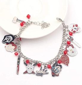 img 1 attached to 🔪 Freddy Krueger Jason Bracelet: Unleash the Classic Horror Style with this Amazing American Horror Story Cosplay Charm Bracelet for Men, Women, and Girls