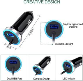 img 2 attached to High-Speed 2-Pack Car Charger for Samsung Galaxy & Google Pixel - Rapid USB Type C Charging Adapter with 3ft Cable