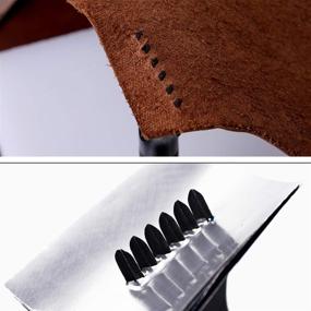 img 2 attached to 🛠️ 4-Piece Leather Prong Punch Tool Set - Leathercraft Hole Punches 1/2/4/6mm, Leather Prong Stitching Punch Tool for Leather Craft