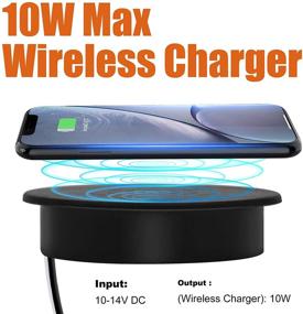 img 2 attached to Facon Desk Wireless Charger 10W Fast Charger, 12V DC Desktop Grommet Power Wireless Charging 🔌 Pad, Compatible for iPhone 12/Mini/12 Pro Max/SE 2020/11/XR, Galaxy Series and All Enabled Phones with Enhanced SEO