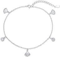 ✨ fancime серебряные браслеты на щиколотку: идеальный подарок на день матери - регулируемые ювелирные браслеты на щиколотку для женщин и девочек с блестящей кубической цирконией - 8+2 логотип