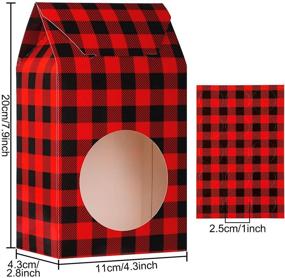 img 3 attached to 🎁 Pack of 24 Red and Black Plaid Christmas Cookie Bags for Gift Giving - Festive Food & Candy Treat Boxes with 30 Tag Stickers