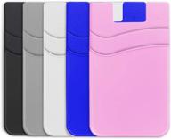 📱 shanshui phone card holder wallet - stick on business card pocket for iphone 11 pro, samsung galaxy s10 & most smartphones (multi-colors-5pcs) logo